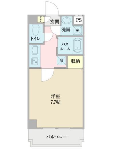 アトネス1604(1K/5階)の間取り写真
