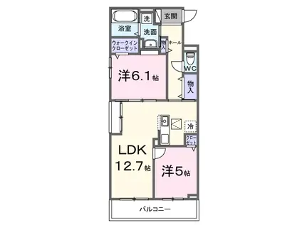 ニード コート(2LDK/1階)の間取り写真
