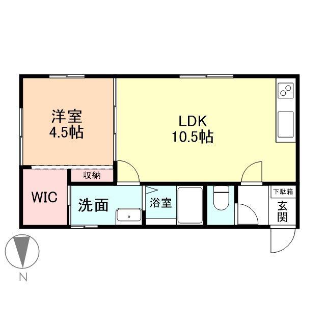 GRAN PASEO山室(1LDK/1階)の間取り写真