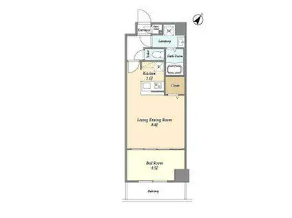 アルファコート常盤台3(1LDK/6階)の間取り写真