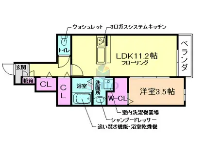 メゾン大島IV(1LDK/1階)の間取り写真
