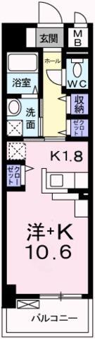 カーサ イーグレット(ワンルーム/7階)の間取り写真