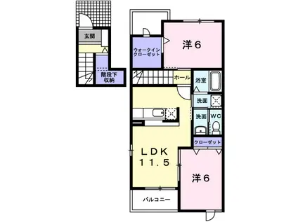 フェリシテ(2LDK/2階)の間取り写真