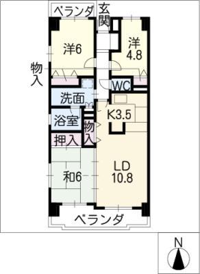 王子ホームズ春日井(3LDK/4階)の間取り写真