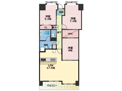 フロンティアタワー難波イースト(3LDK/13階)の間取り写真