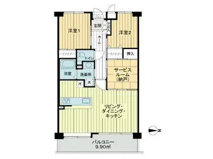 ファミール松戸グランデージⅡ(2SLDK/5階)の間取り写真