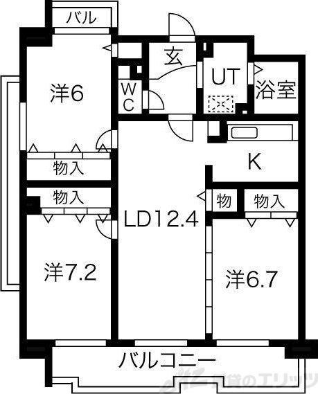 ふじハイツ(3LDK/2階)の間取り写真