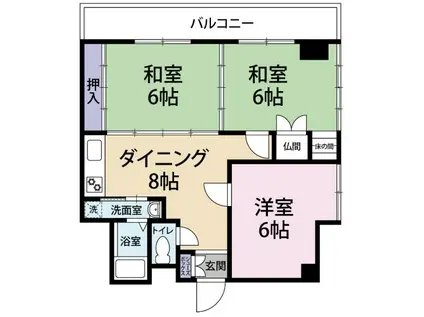 伊藤ハイム(3DK/1階)の間取り写真