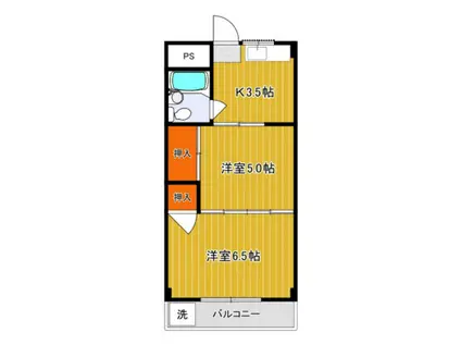 メゾンFUKAI(2K/4階)の間取り写真