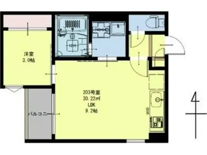 REGALEST PEAK(1LDK/3階)の間取り写真