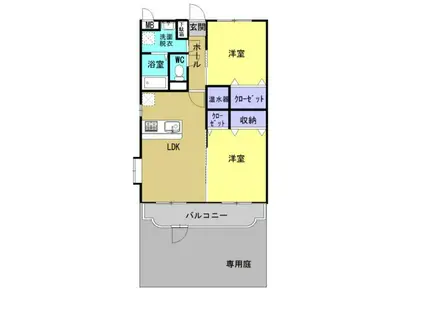 ユーミー ソルフレイア(2LDK/1階)の間取り写真