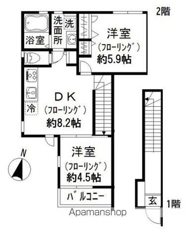ハイツ文京大塚(2DK/2階)の間取り写真