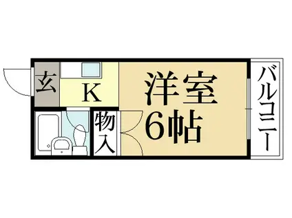 コーポバードワン(1K/2階)の間取り写真