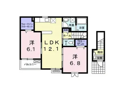 ヒルズサンフレンド(2LDK/2階)の間取り写真