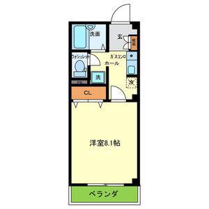 フローレスハタ(1K/2階)の間取り写真