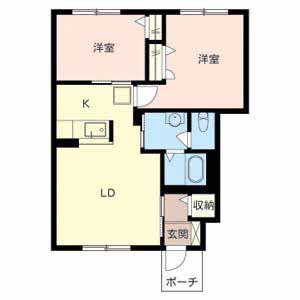 シャーメゾン陽II(2LDK/1階)の間取り写真