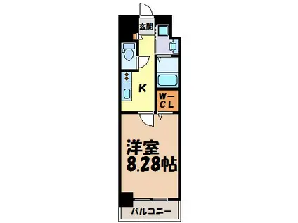 リラ出来町(1K/7階)の間取り写真