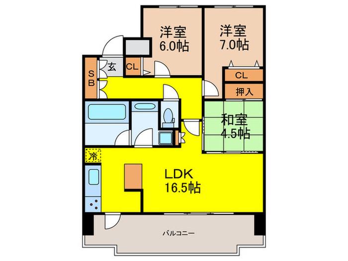 ローレルコート新千里東町III番館(3LDK/12階)の間取り写真