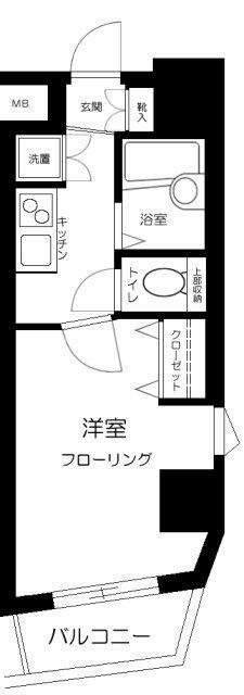 パークウェル千駄木駅前(1K/3階)の間取り写真