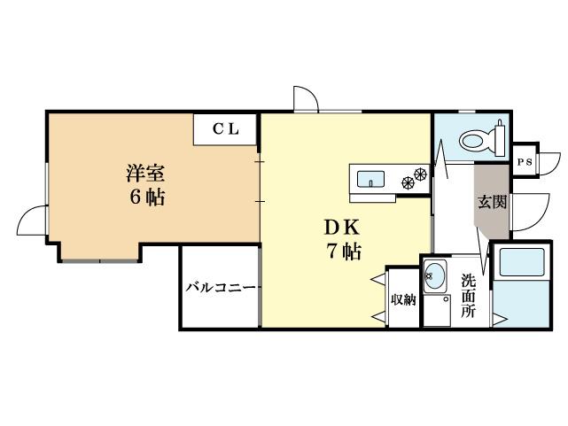 ADEST興戸(1DK/5階)の間取り写真