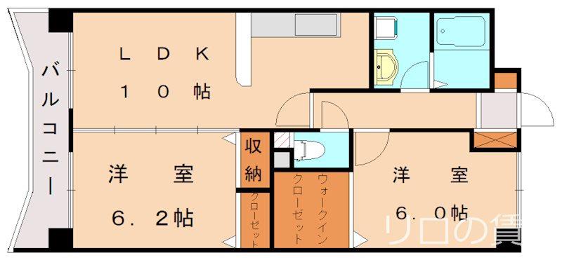ボーフェン ドゥリー(2LDK/4階)の間取り写真