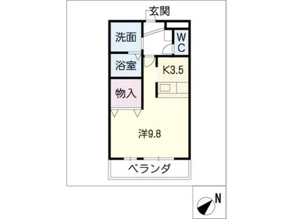 エスステージ住吉(1K/2階)の間取り写真