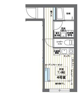 COCOCUBE矢口渡(ワンルーム/2階)の間取り写真