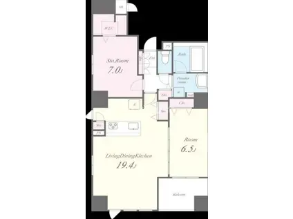 シークレフ北浜(2LDK/9階)の間取り写真