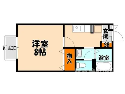 メルベーユ(1K/1階)の間取り写真