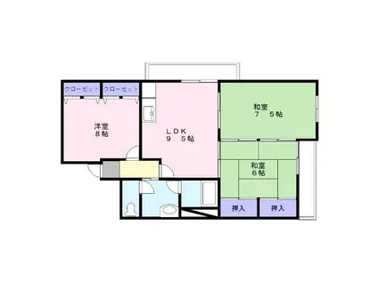 メゾンインペリアル(3LDK/2階)の間取り写真