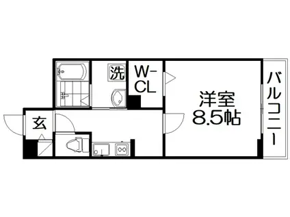 ハイドレンジア くずは(1K/2階)の間取り写真