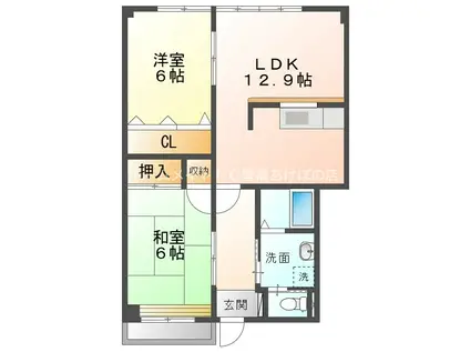 ハイステージレシオ(2LDK/1階)の間取り写真