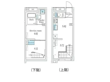 FIKA代々木上原 部屋番号204(ワンルーム/1階)の間取り写真