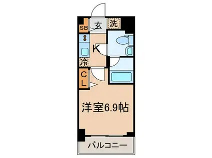 ドゥーエ新川崎(1K/4階)の間取り写真