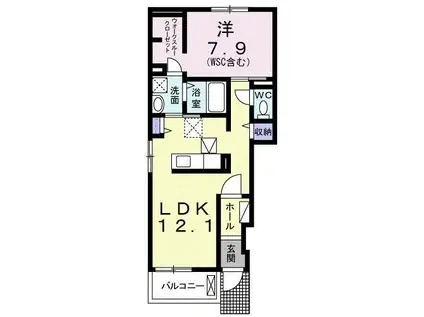 コージーレジデンスII(1LDK/1階)の間取り写真