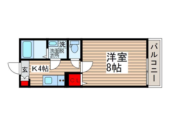 ラプラージュI(1K/1階)の間取り写真