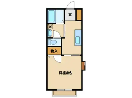 コーポ北澤II(1K/1階)の間取り写真