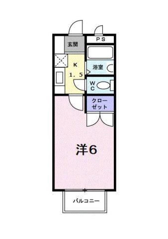 セイバー浜野(1K/2階)の間取り写真