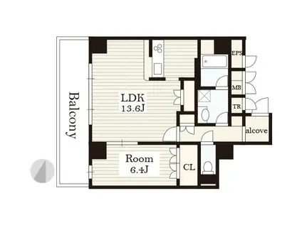 フォンテリエ光が丘(1LDK/6階)の間取り写真