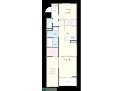 VILLE NEUVE(2LDK/1階)の間取り写真