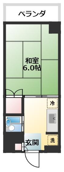 マンションニッソー(1K/4階)の間取り写真