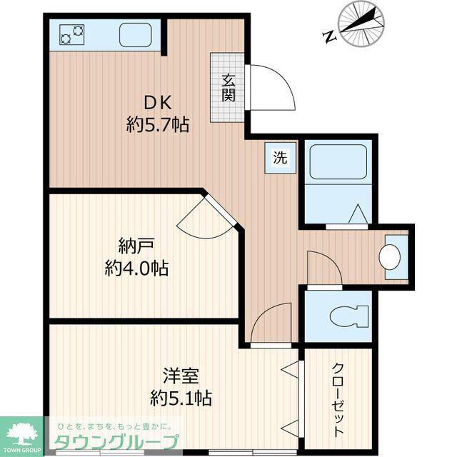 上福岡アパート(1SDK/2階)の間取り写真