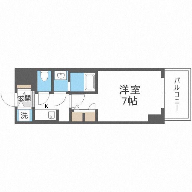 S-RESIDENCE福島ALOVITA(1K/8階)の間取り写真