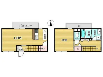 シモダ新宿上落合(1LDK/4階)の間取り写真