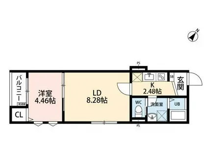 立川セイワレジデンスIII(1LDK/3階)の間取り写真