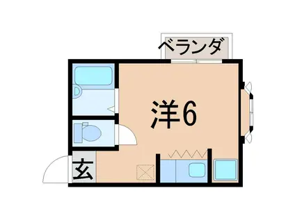 MIDORIハイツ太田町(ワンルーム/2階)の間取り写真