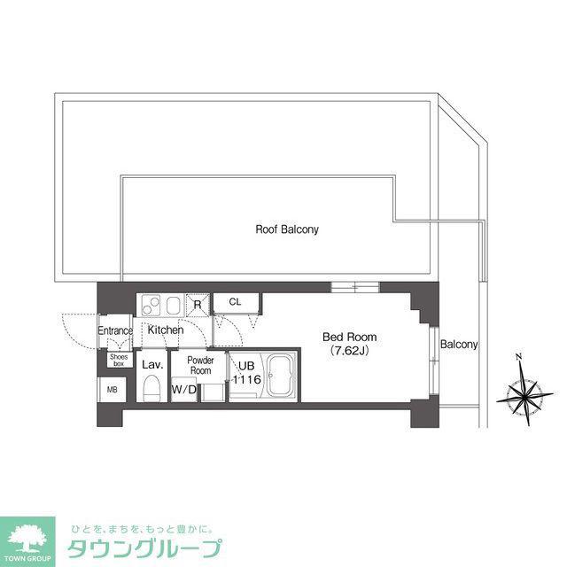 ディームス浦安(1K/4階)の間取り写真