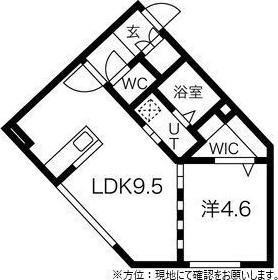 GRAND MOON宮の沢(1LDK/3階)の間取り写真