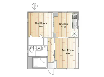 CIELO(2DK/2階)の間取り写真