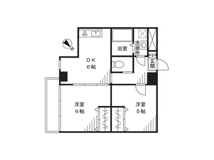 アートフル大山(2DK/3階)の間取り写真